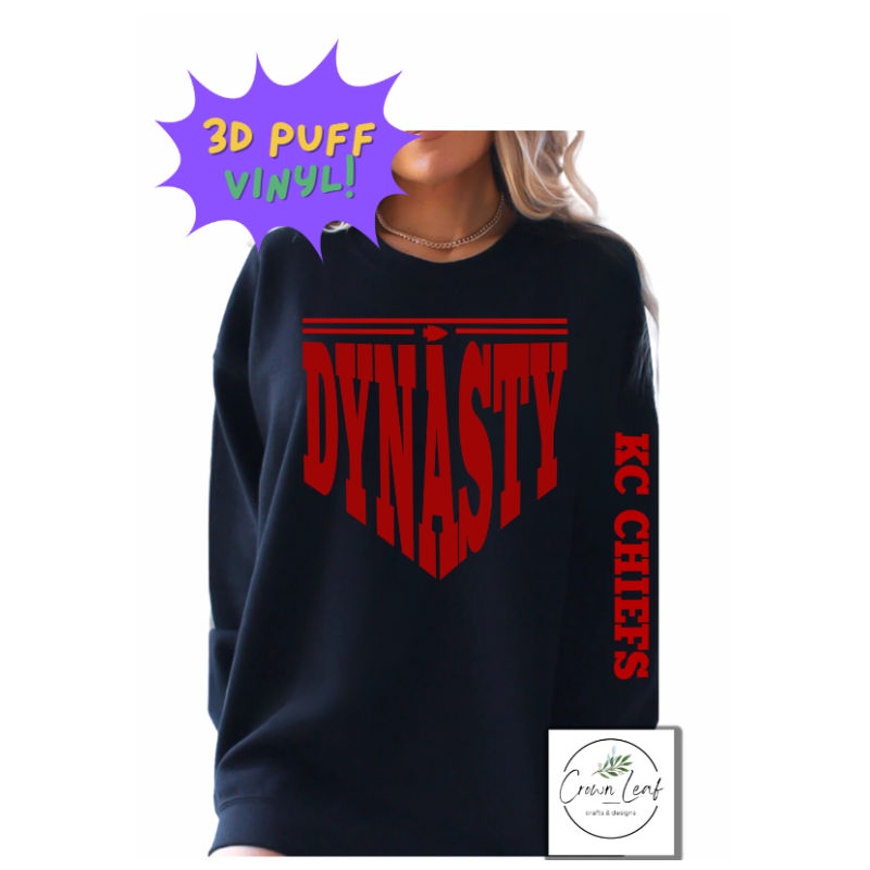 Arrowhead Dynasty 3D Puff [Black Gildan Crewneck Sweatshirt or Hoodie]  Main Image